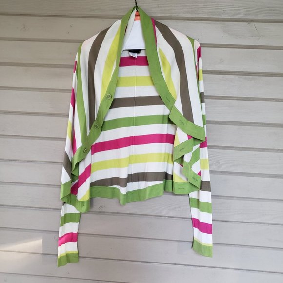 Vintage Y2K BCBG MAXAZRIA Striped Knit Crop Top Women's Small - Picture 8 of 12